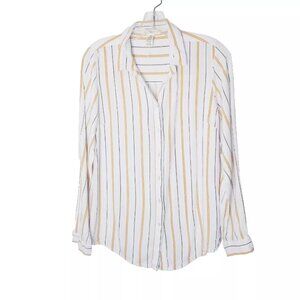 Midnight Sky Shirt Women Size Small  Stripes Long Sleeve